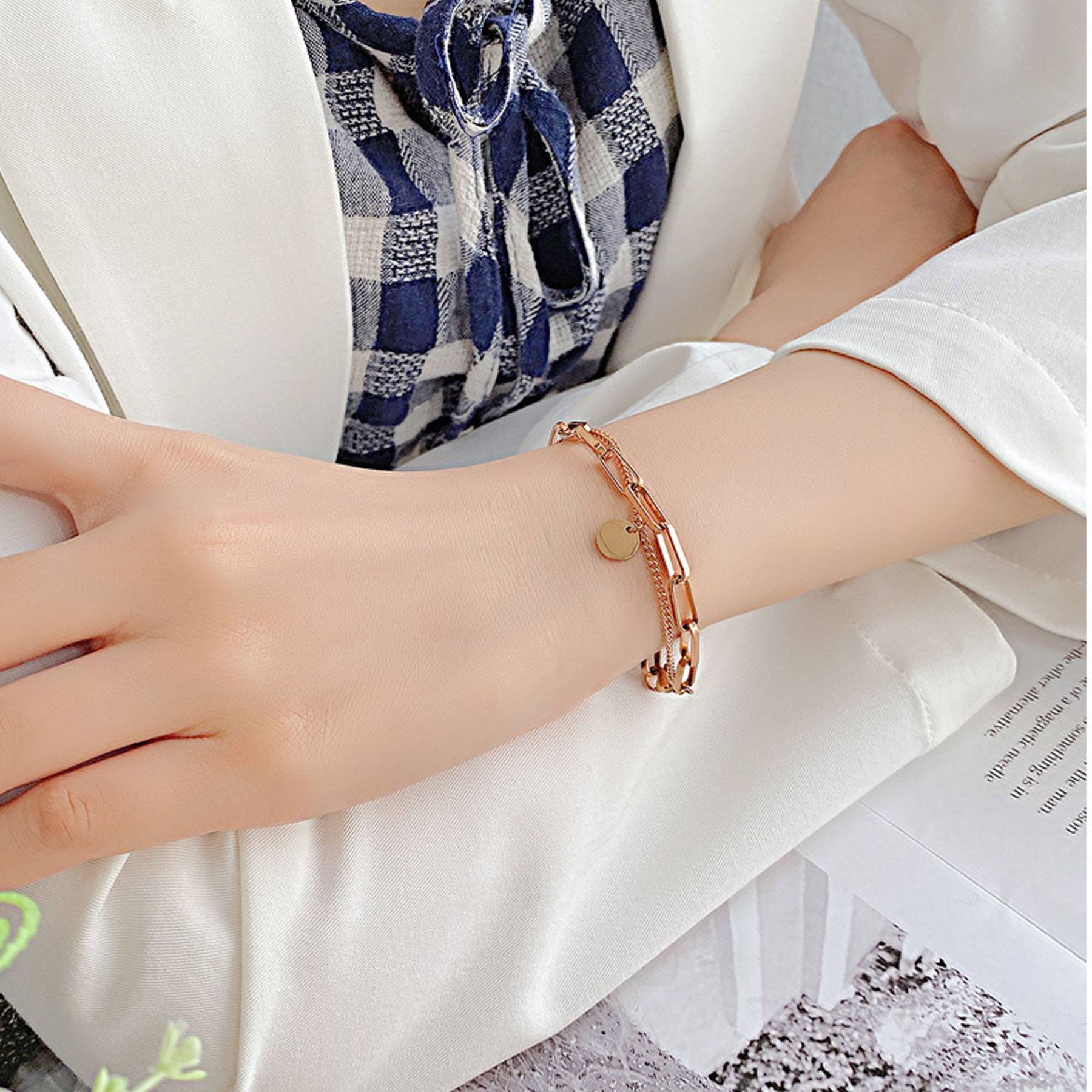 Stainless steel double-layer bracelet 4