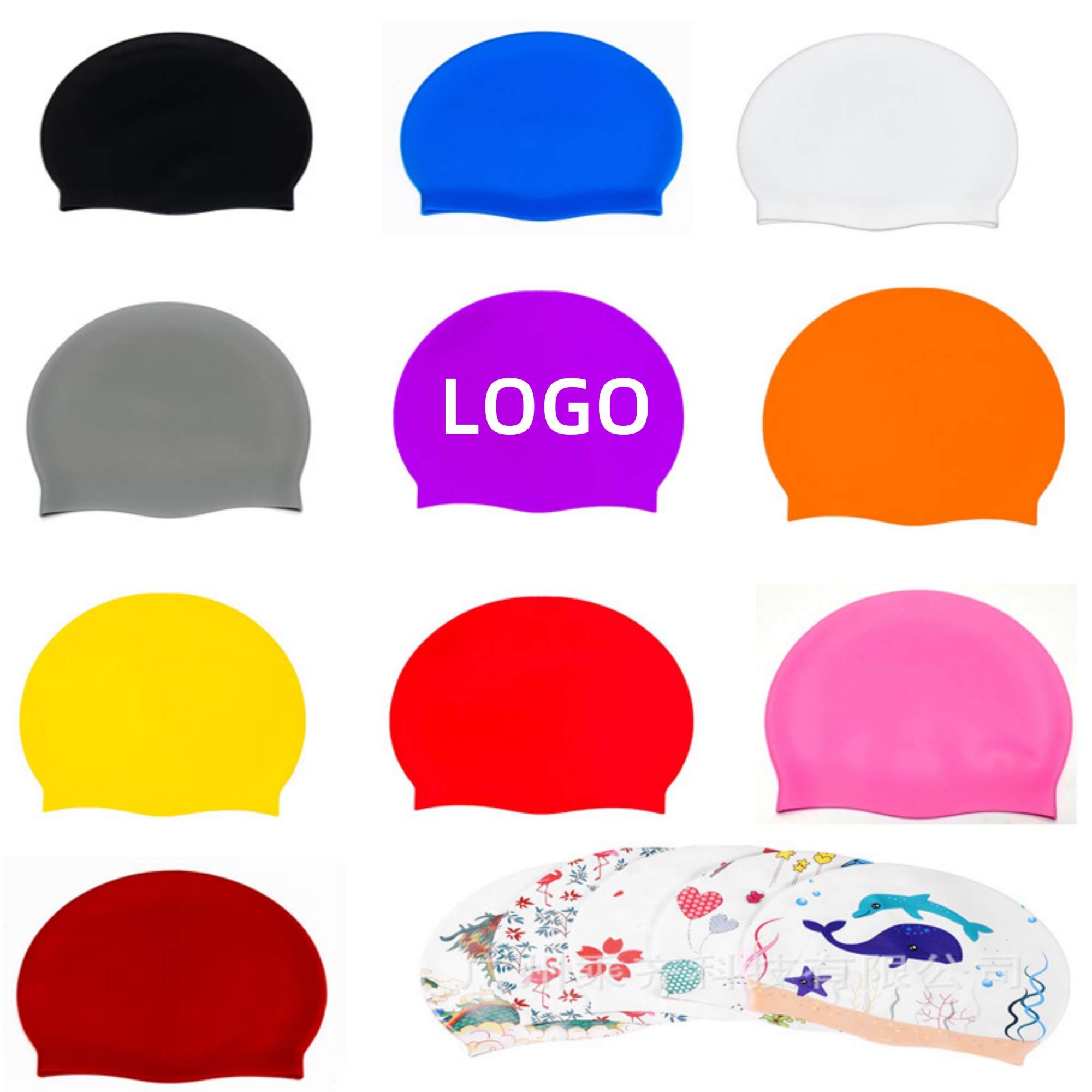 Solid Color Silicone Swimming cap 2