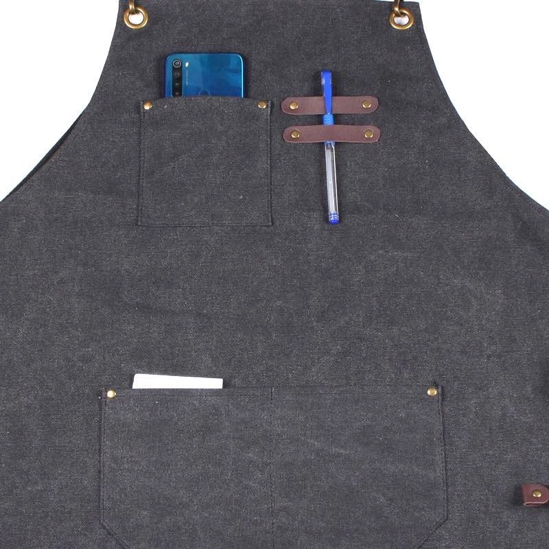 Kitchen Style Washed Canvas Apron 6