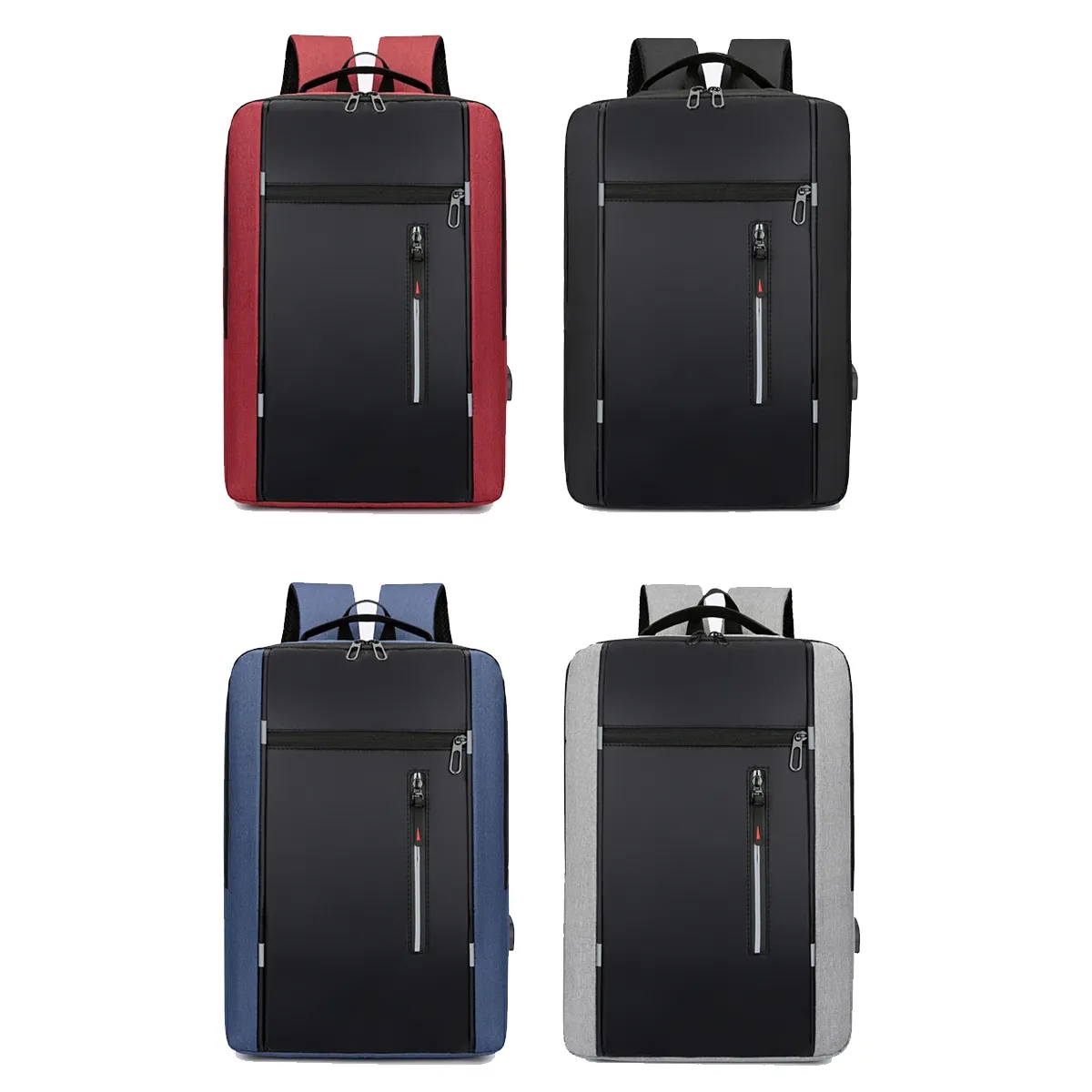 17" Large Slim Laptop Backpack Travel Bag w/ USB Charge Port 4