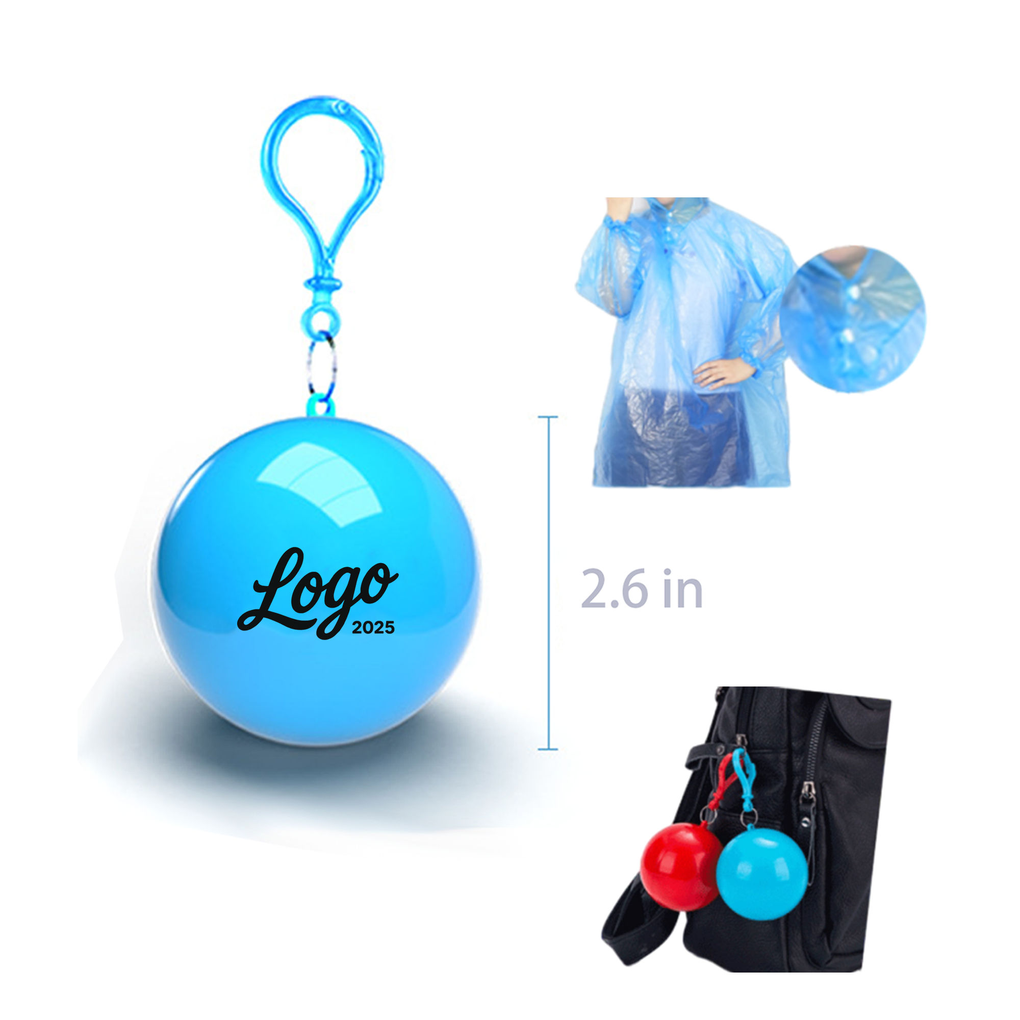 Buckle-Type Spherical Disposable Raincoat 2