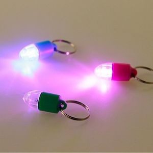 Bullet Shaped LED Safety Light For Pets Push Button Activation With Carabiner 19