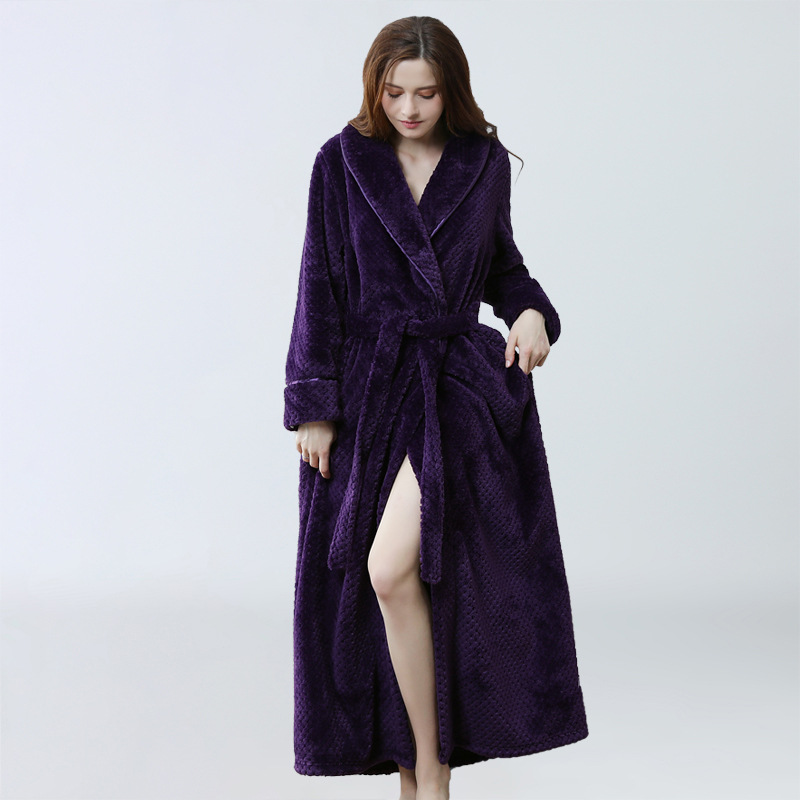High Quality Breathable Women Men Fannel Warm Plush Robes 10