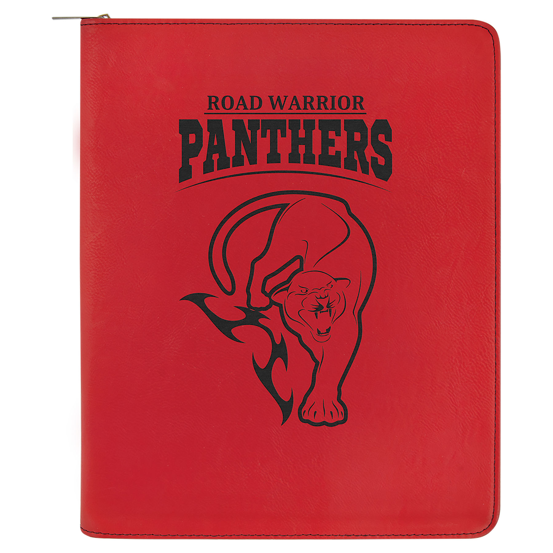 9 1/2" x 12" Red Leatherette Portfolio with Zipper and Notepad 1