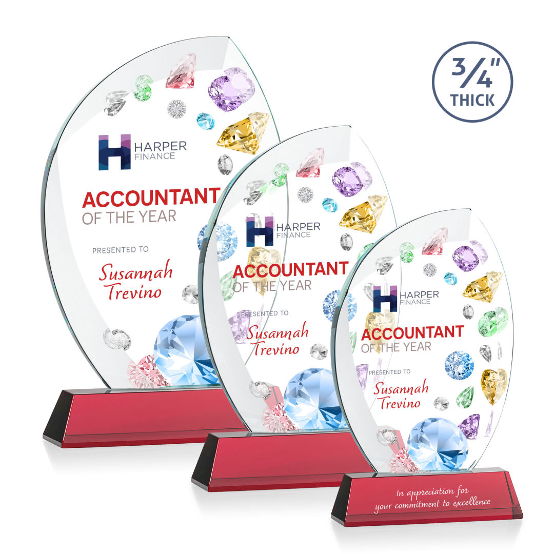 Wichita VividPrint™ Award on Newhaven Base - Red