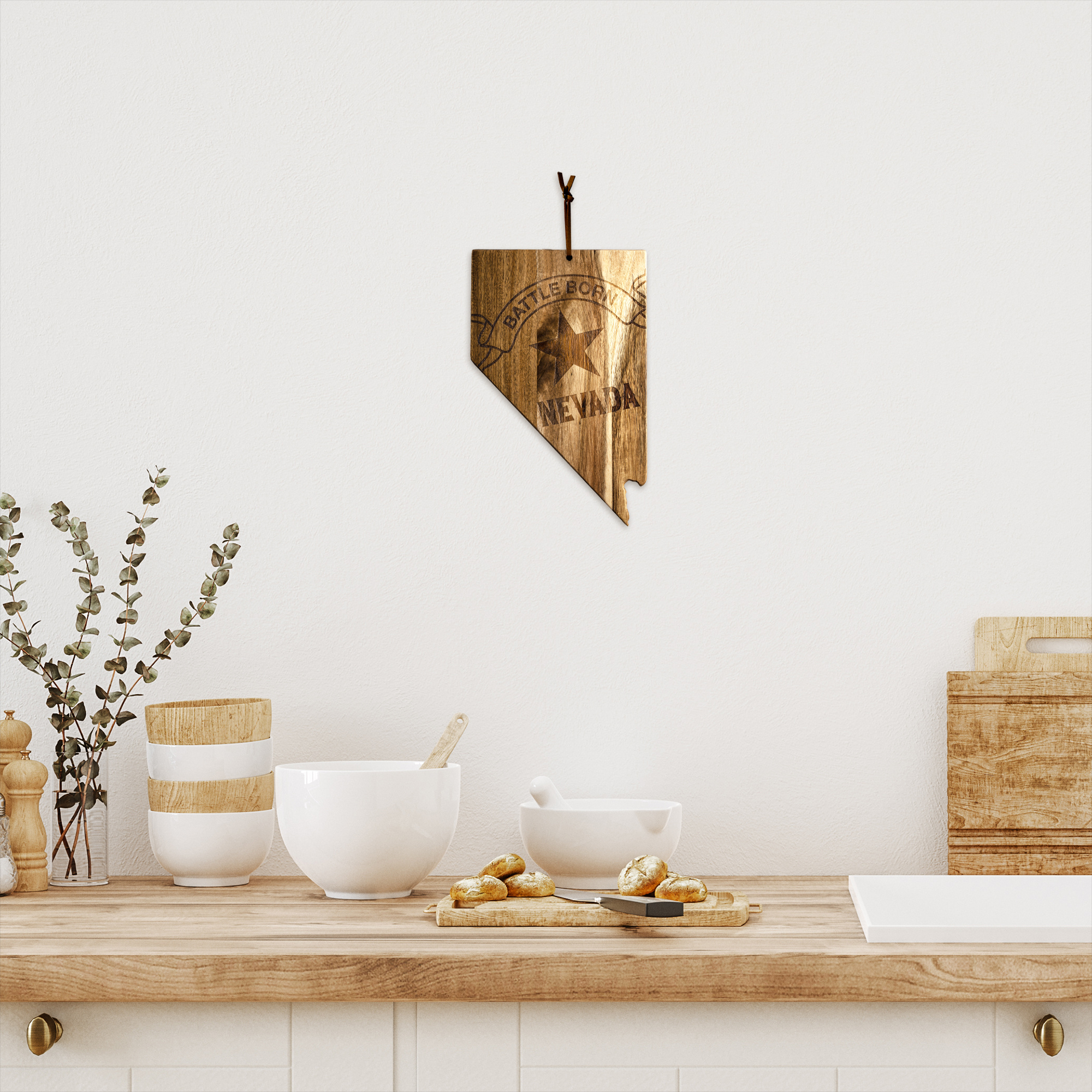 Rock & Branch® Origins Series Nevada State Shaped Cutting and Serving Board 8
