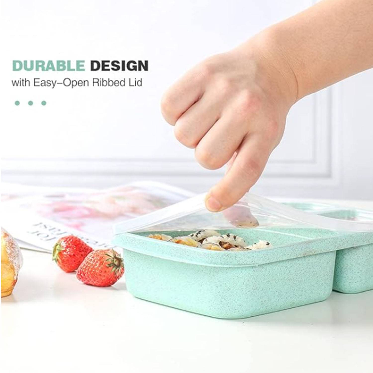 Wheat Straw Compartment lunch Box 1