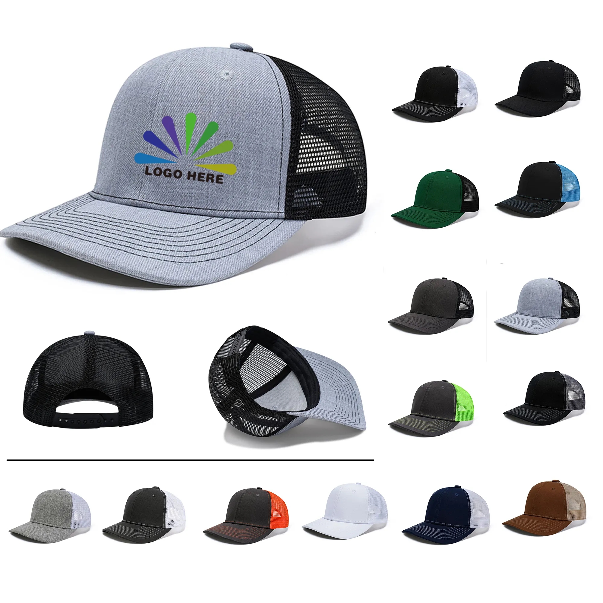Performance Trucker Hat Classic Baseball Cap With Mesh MOQ50 4