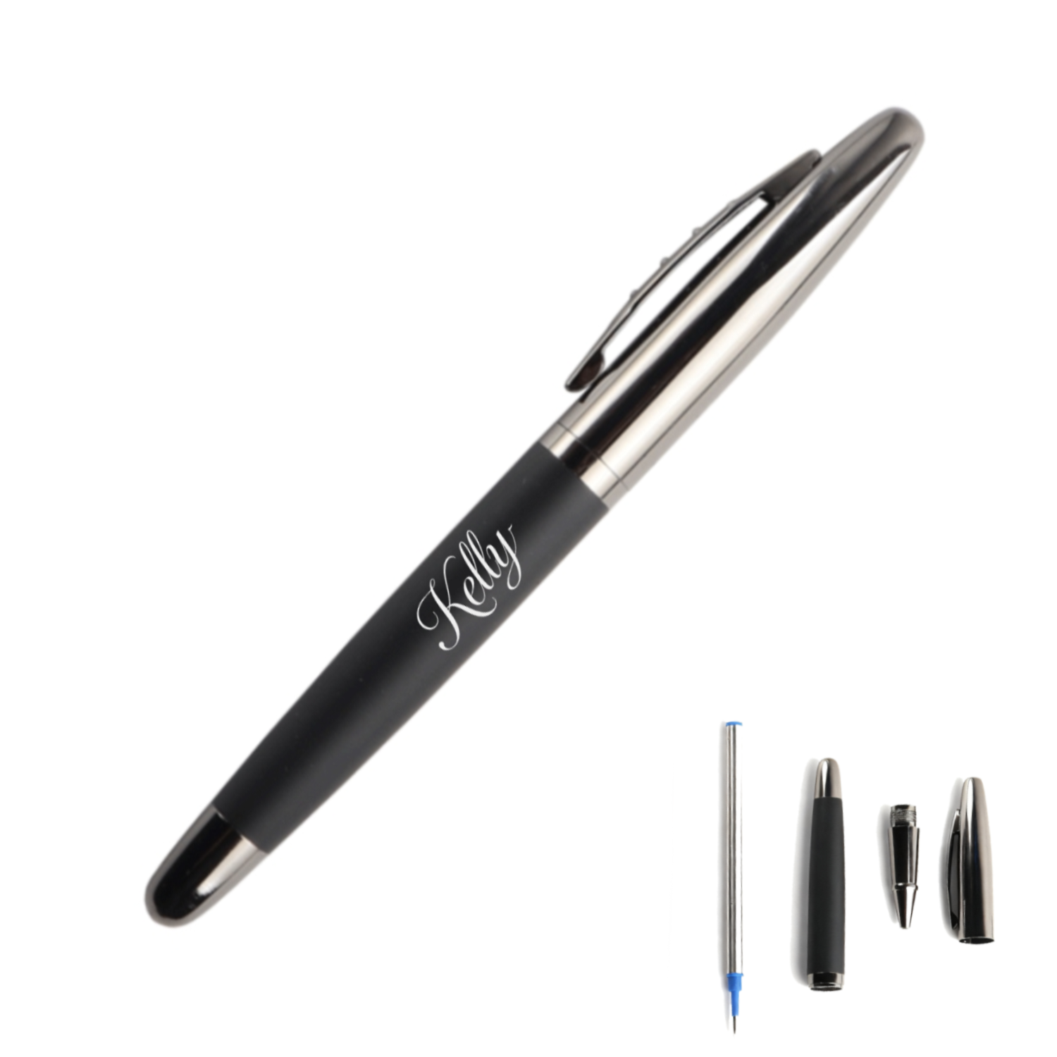 Stainless Steel Capped Rollerball Pen 2