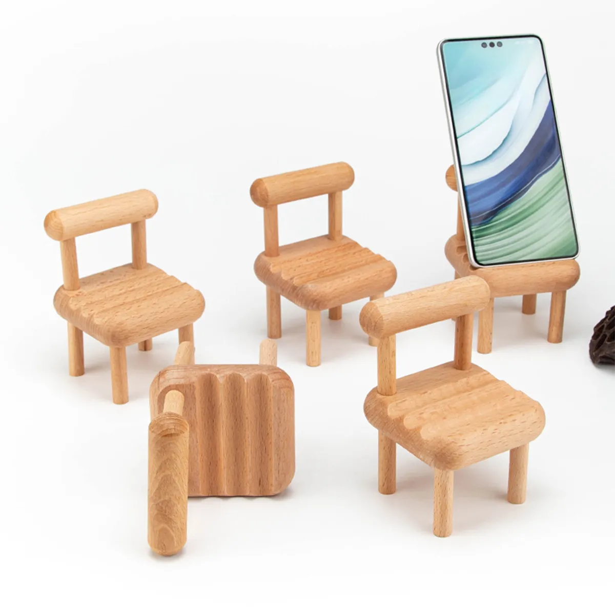 Wooden Mini Chair Desk Accessories Holder 6