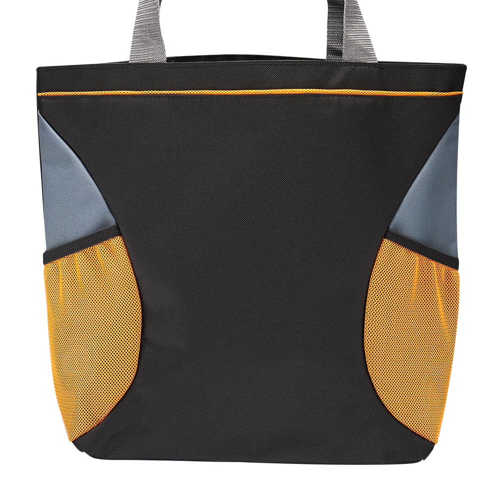 Shoulder Tote Bag with Mesh Pocket, custom tote bag with logo imprint 7