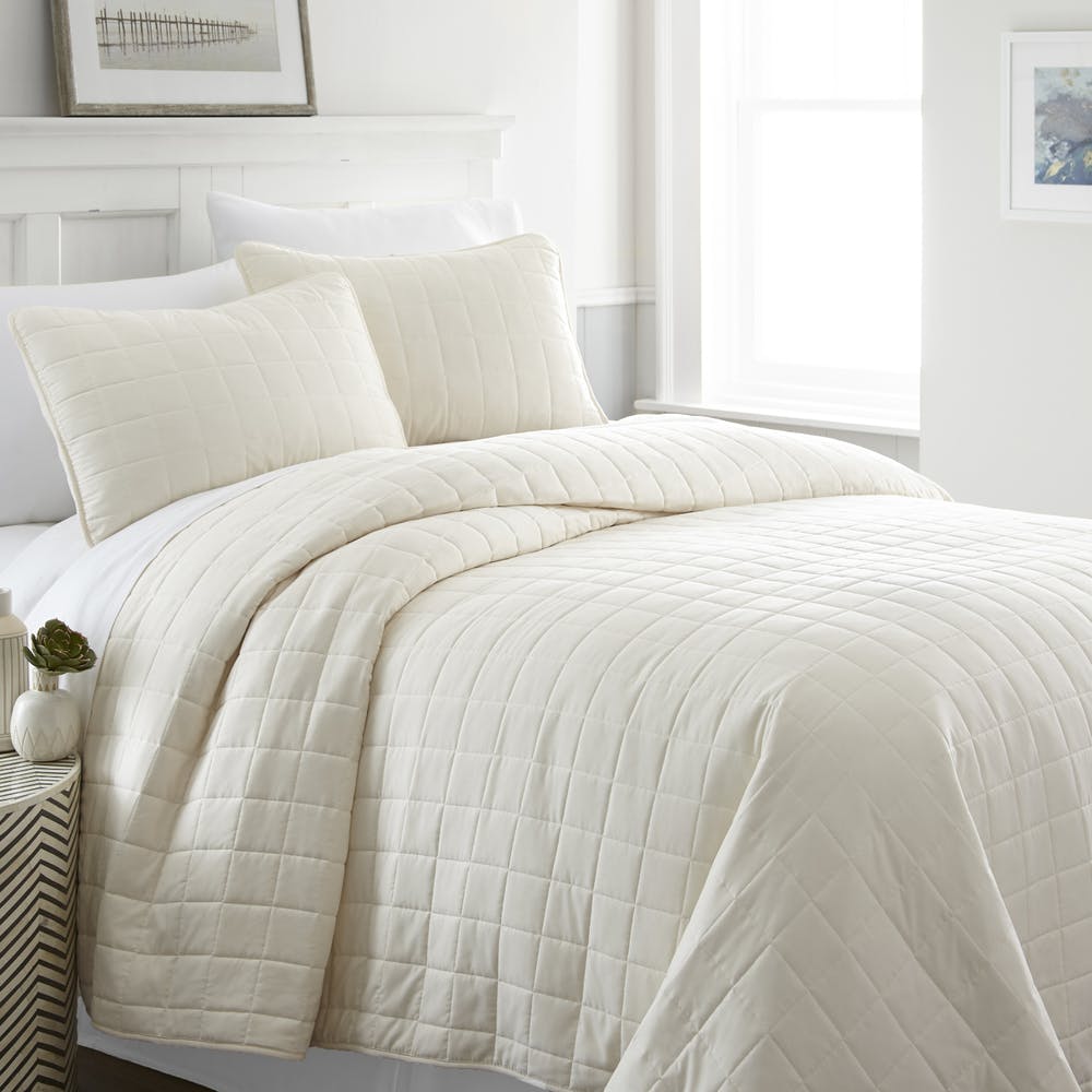 Quilted Coverlet Sets - Ivory Twin 2 Piece 2