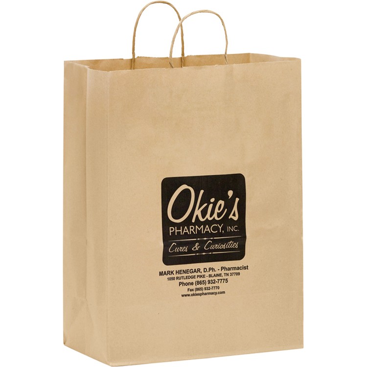 Natural Kraft Paper Shopper with Twisted Paper Handles 2