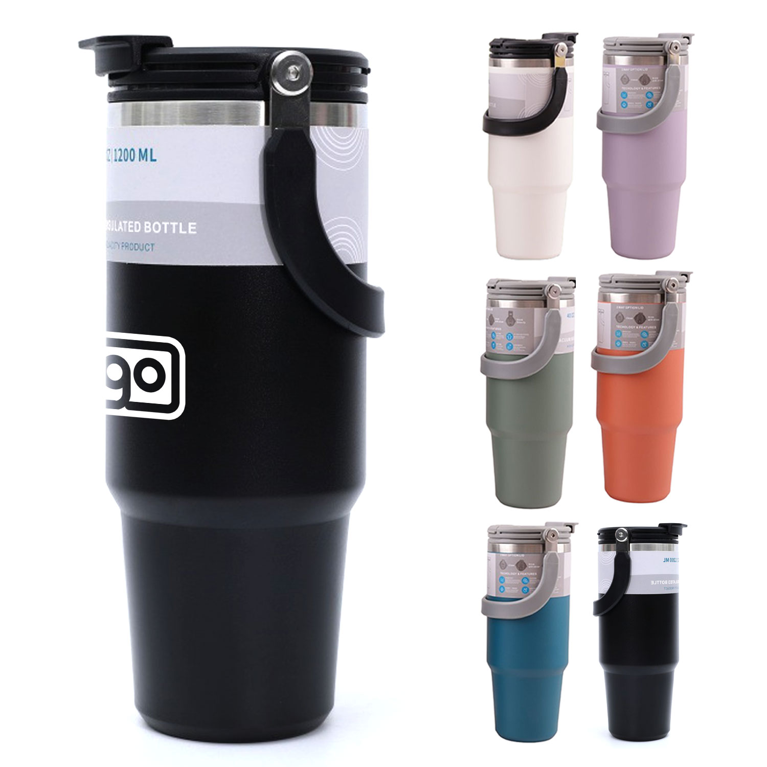30oz Stainless Steel Vacuum Insulated Tumbler w/ Handle 4