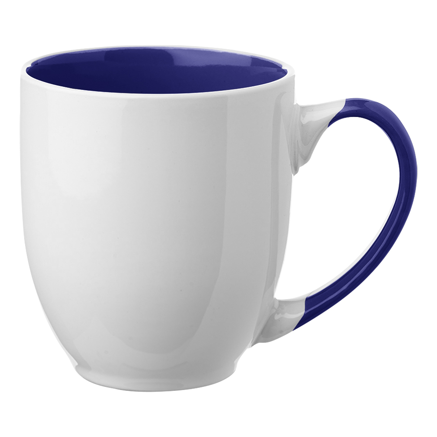 Two-Tone Bistro Style Ceramic Mug with Contrasting Handle, 6