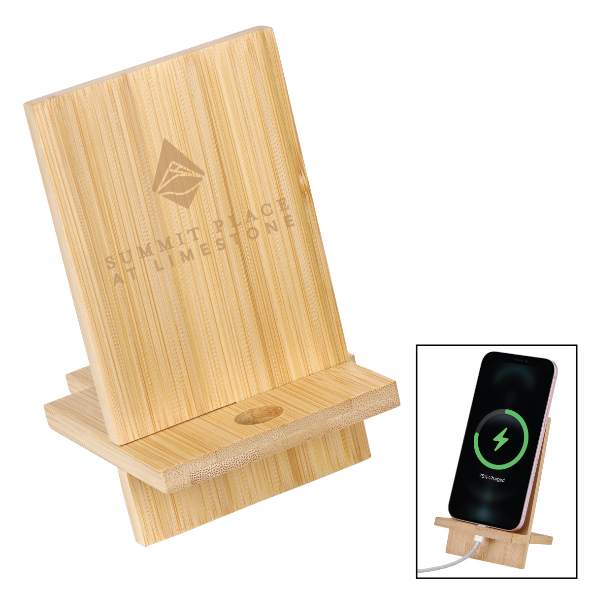 Deluxe Bamboo Phone Holder & Stand