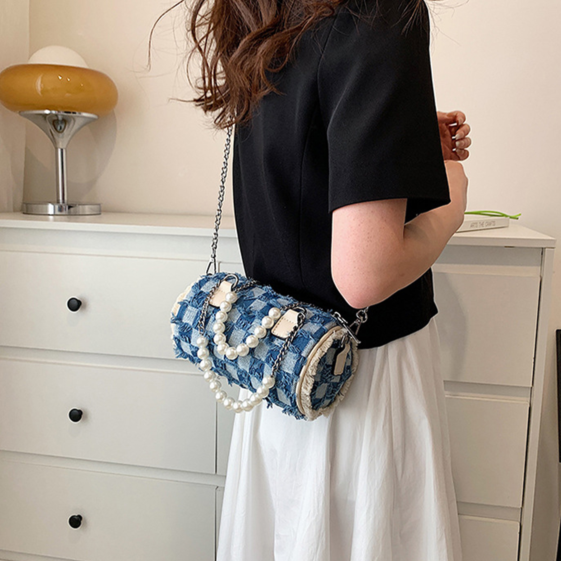 Cotton Carry cross-body small cylinder bag for women 3