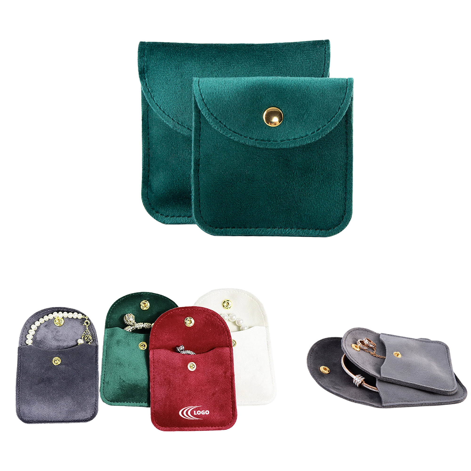 Velvet Storage Bag with Snap Button Closure 2