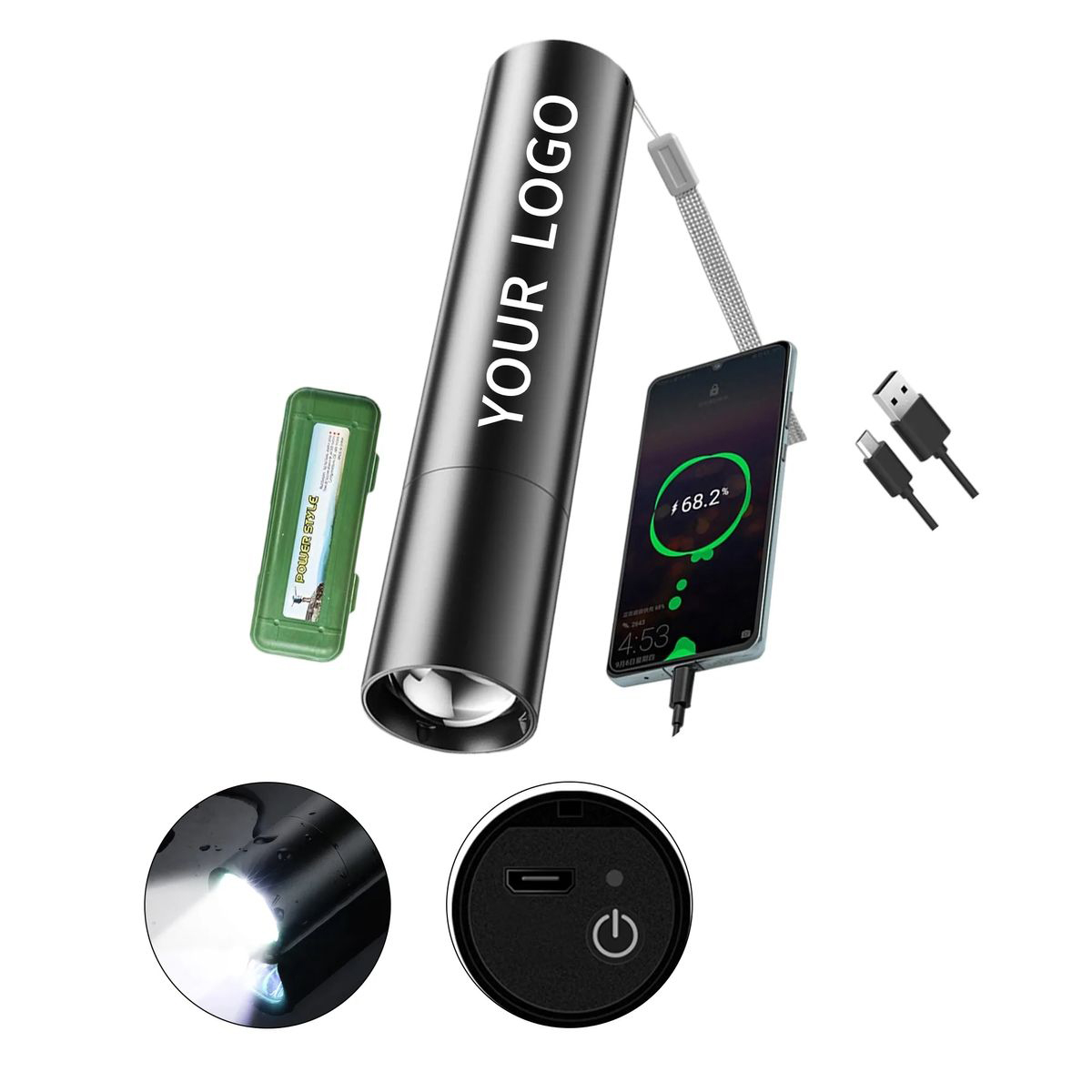 Rechargeable Power Bank with LED Flashlight 1