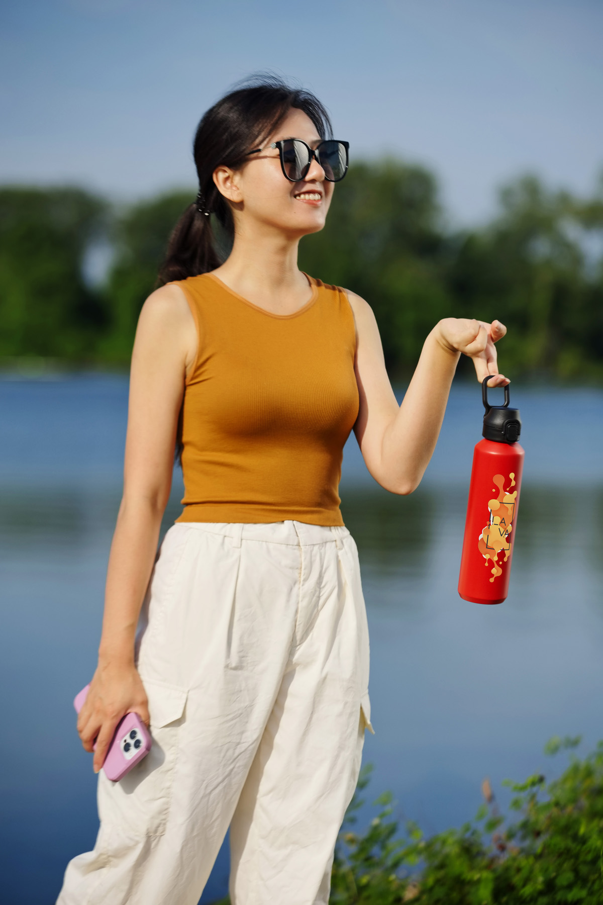 Nexus 27 oz Recycled Aluminum Bottle with Flip-Top Lid and Carabiner 30