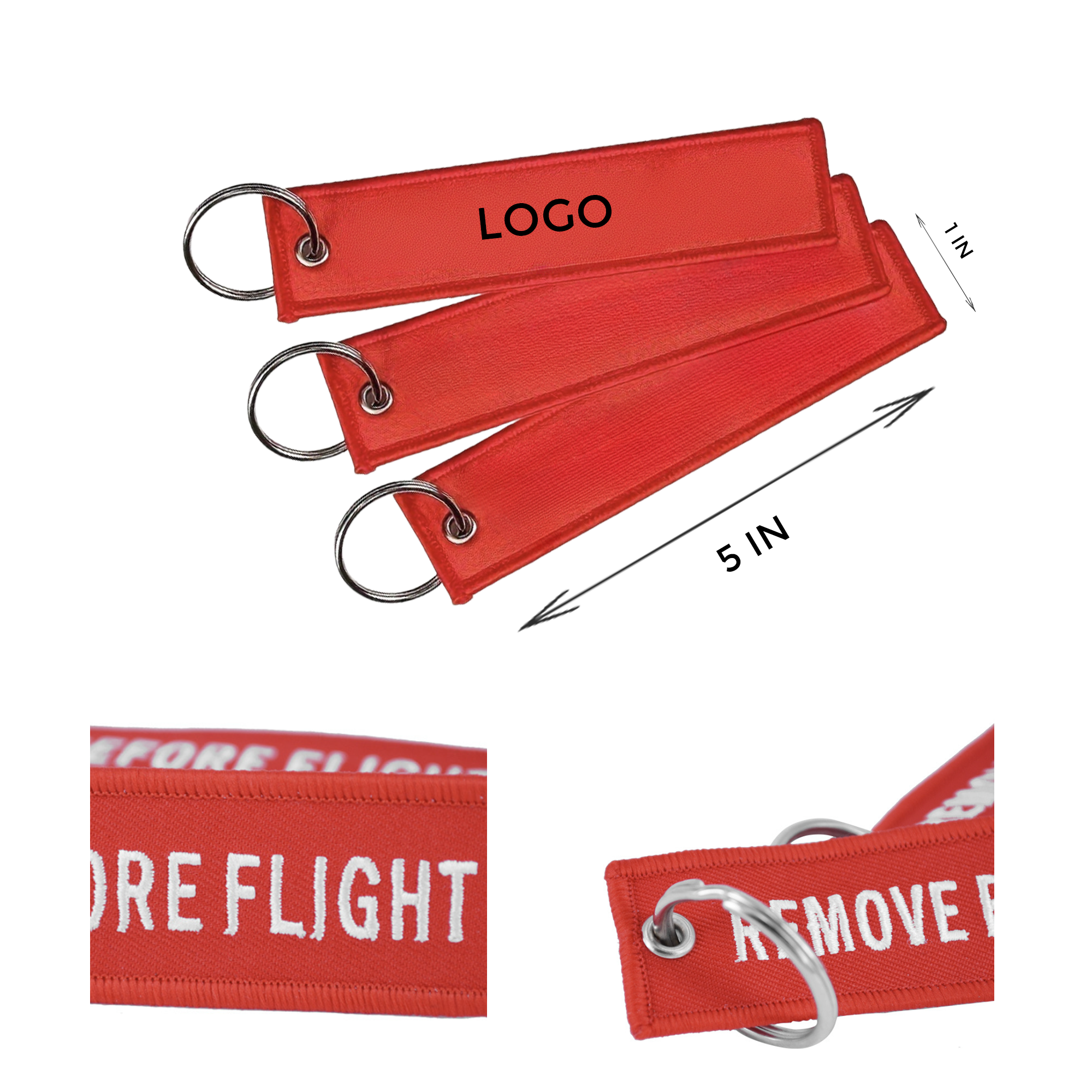 Stylish Embroidery Woven Strip Keychain 1