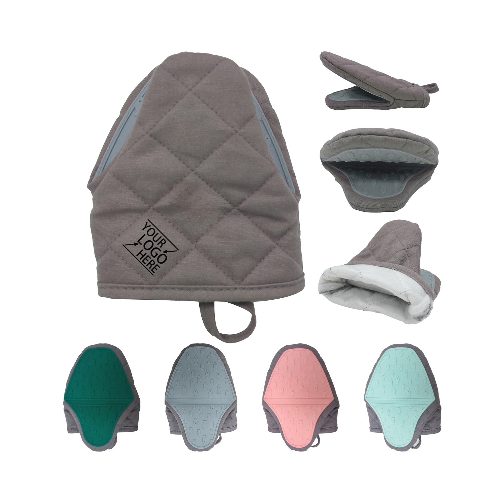 Insulated Heat-Resistant Oven Mitts with Cotton Lining 2