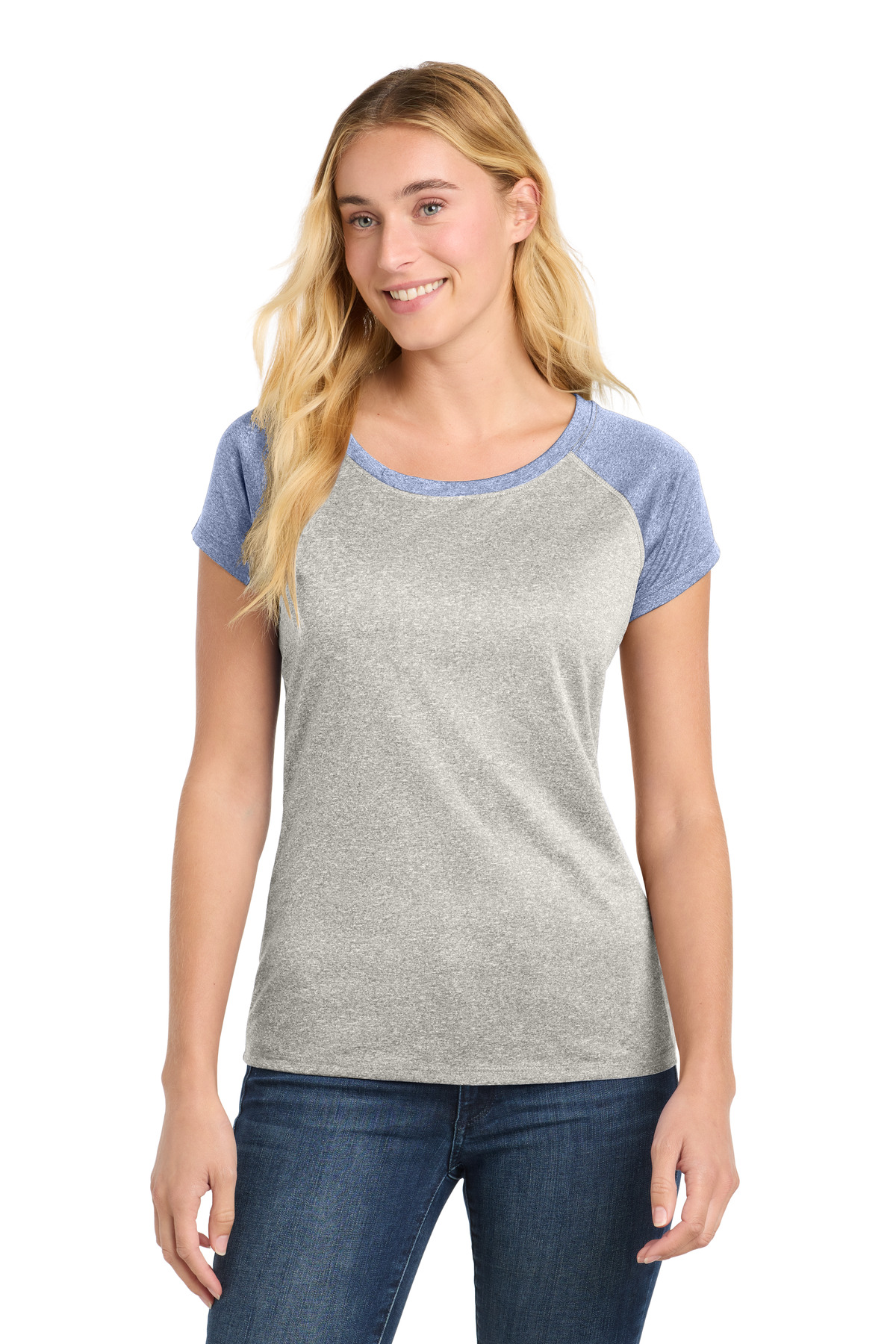 Sport-Tek Women's Heather-On-Heather Contender Scoop Neck Tee. LST362 33