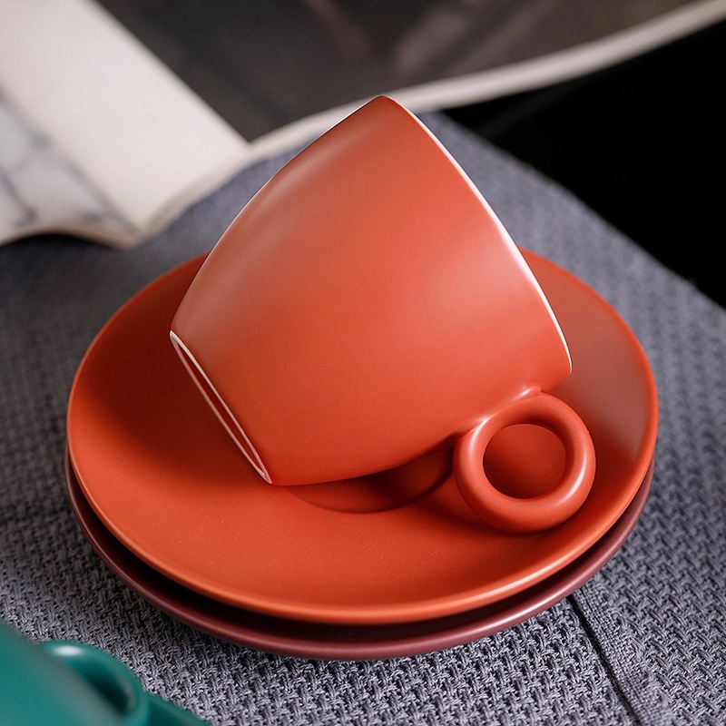 6 oz. Cups with Saucer for Latte Coffee 4