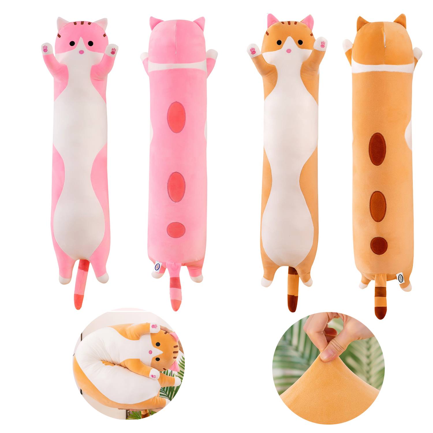 Cute Cartoon Cat Soft Long Body Pillow 2