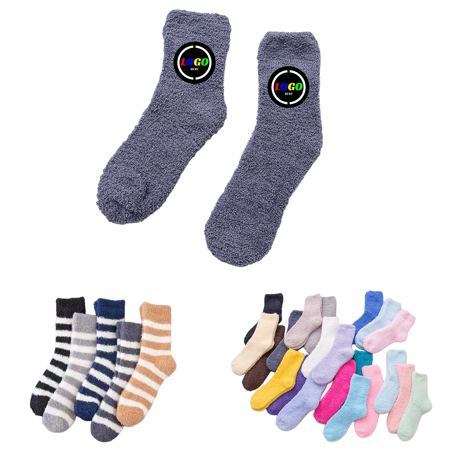 Fuzzy Socks With Woven Patch 8