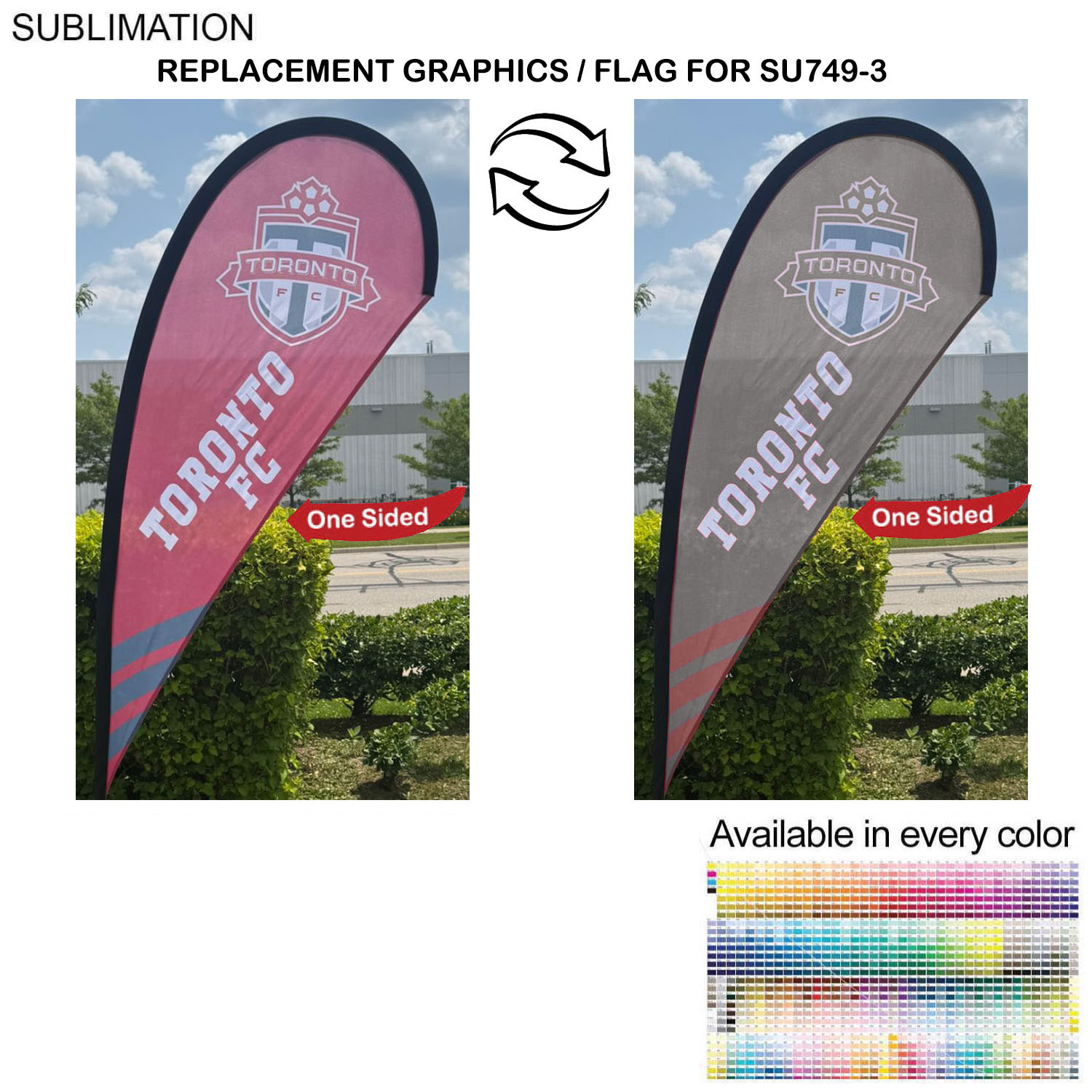 Replacement Flag for 7.5' Small Tear Drop Flag Kit, Full Color Graphics One Side 2