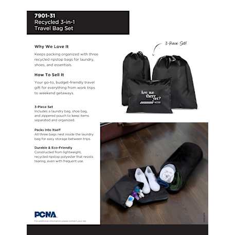 Recycled Travel Bag Set 21