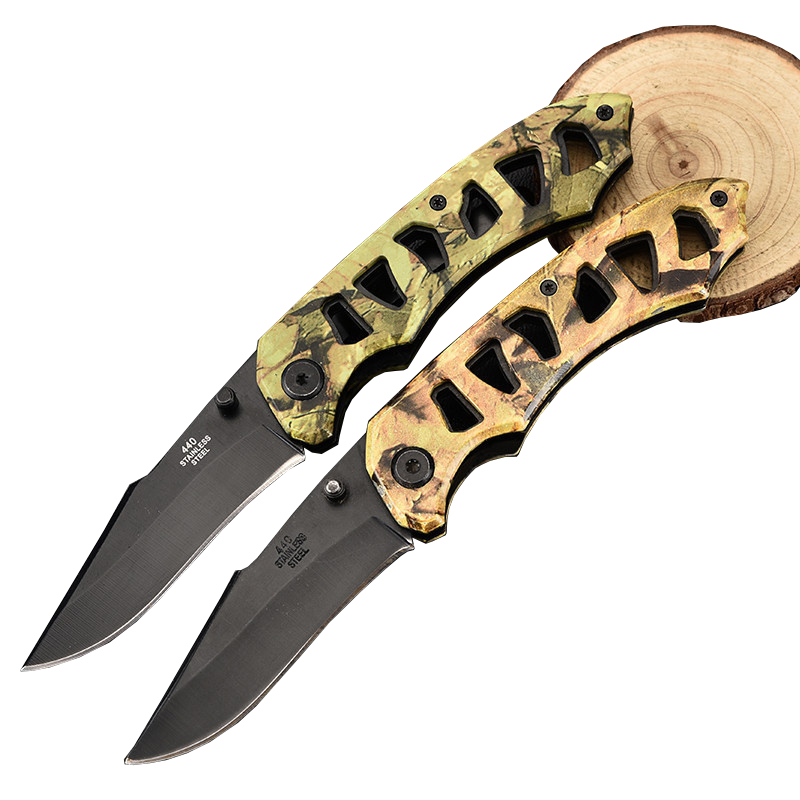 Camouflage Stainless Steel Folding Pocket Knife 7