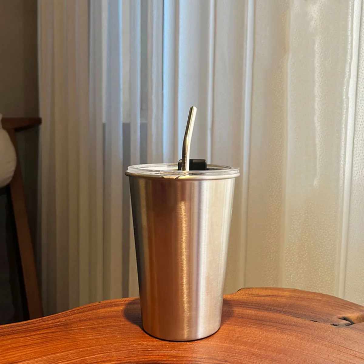 17oz. Metal Mug Pint Cups Stackable Cup With Lid And Straw 2