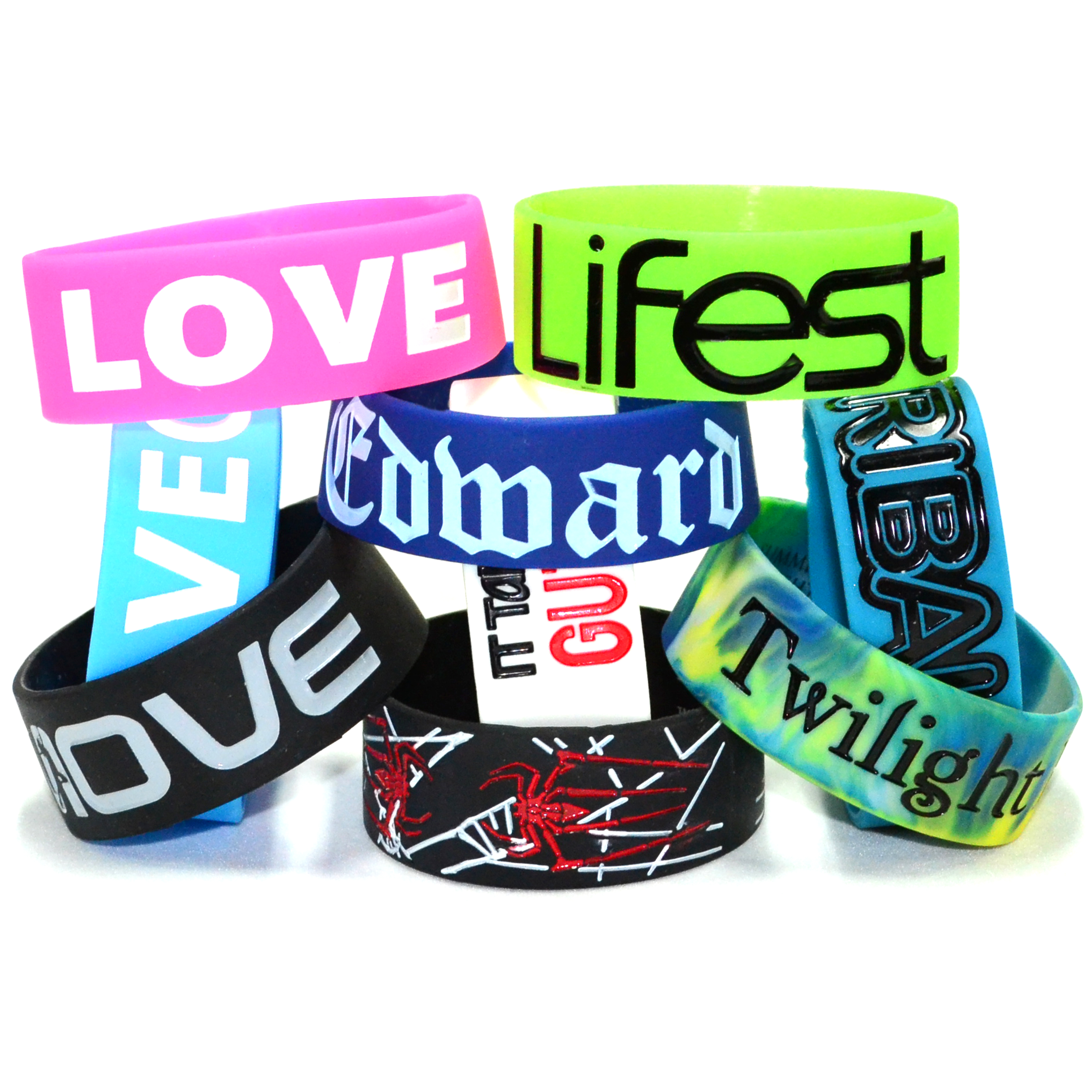 1" Color Filled Silicone Wristband 24