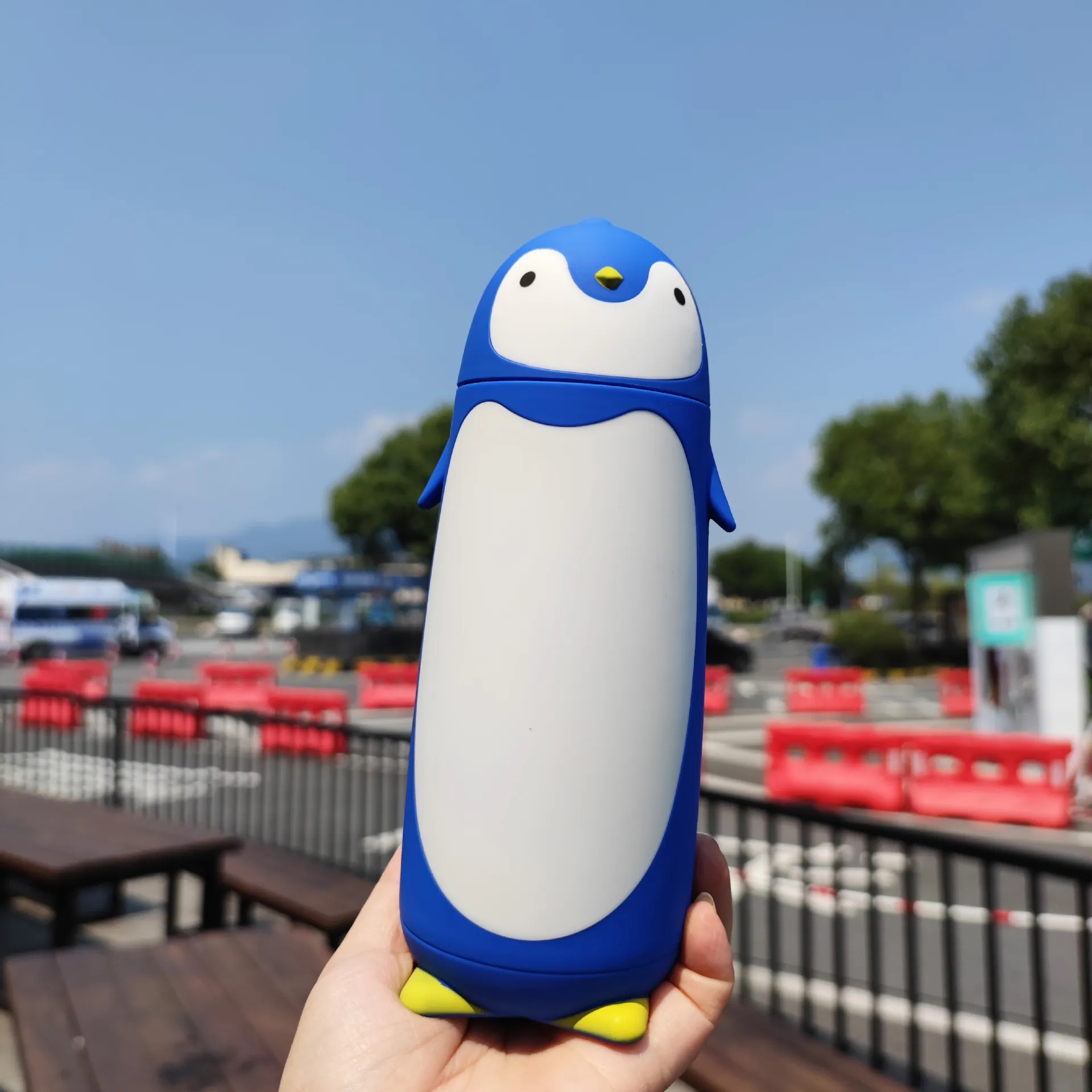 Cute Penguin portable double insulated glass cup 7