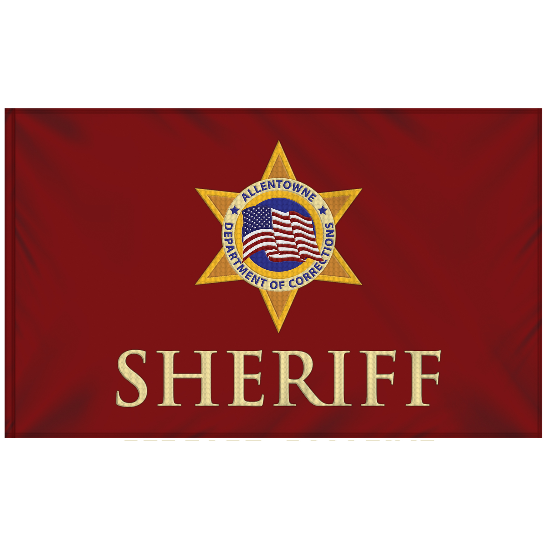 5' x 8' Single Sided Embroidered Flag with Pole Sleeve 8