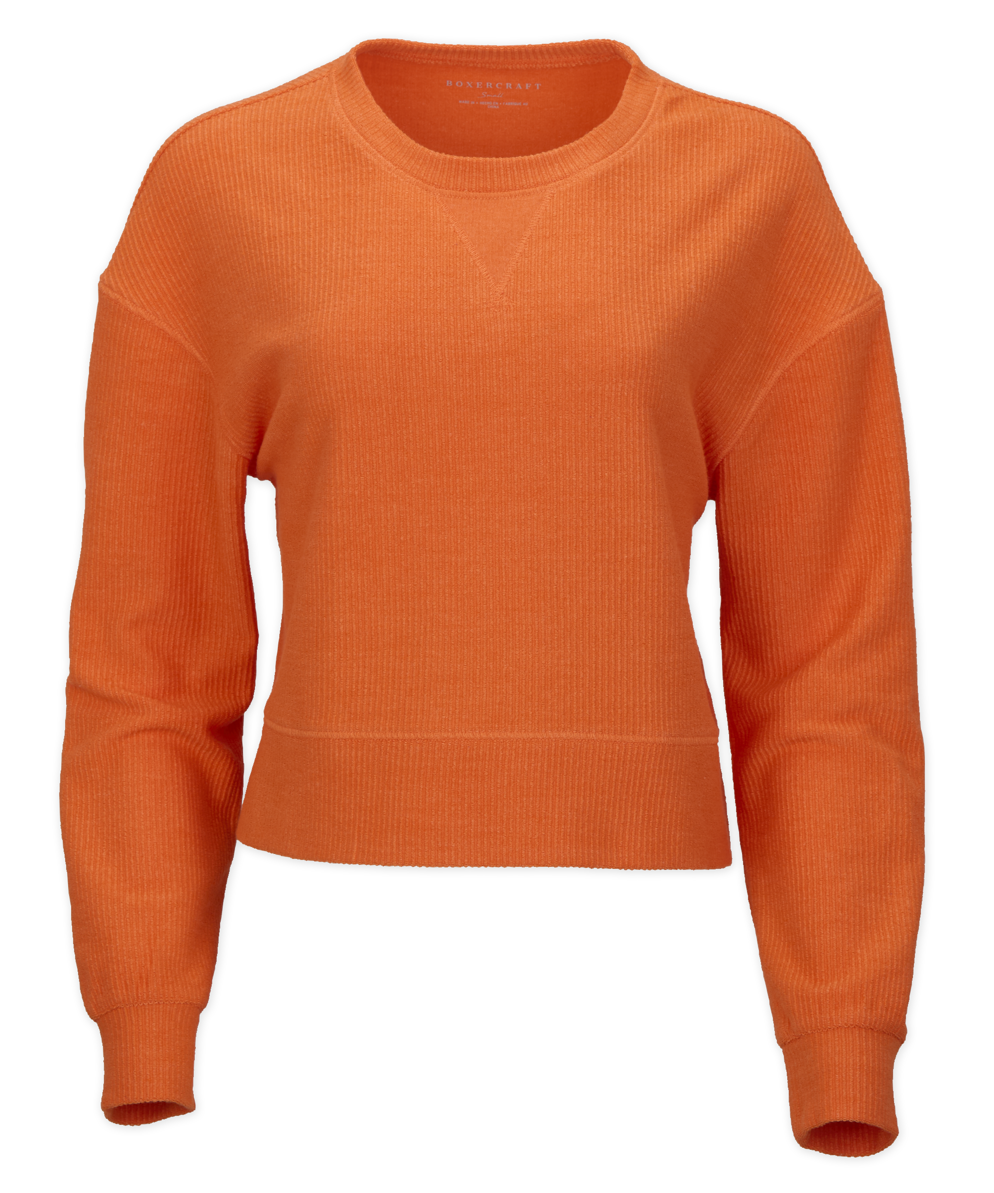 BOXERCRAFT RIB KNIT CORDED BOXY CREW 3