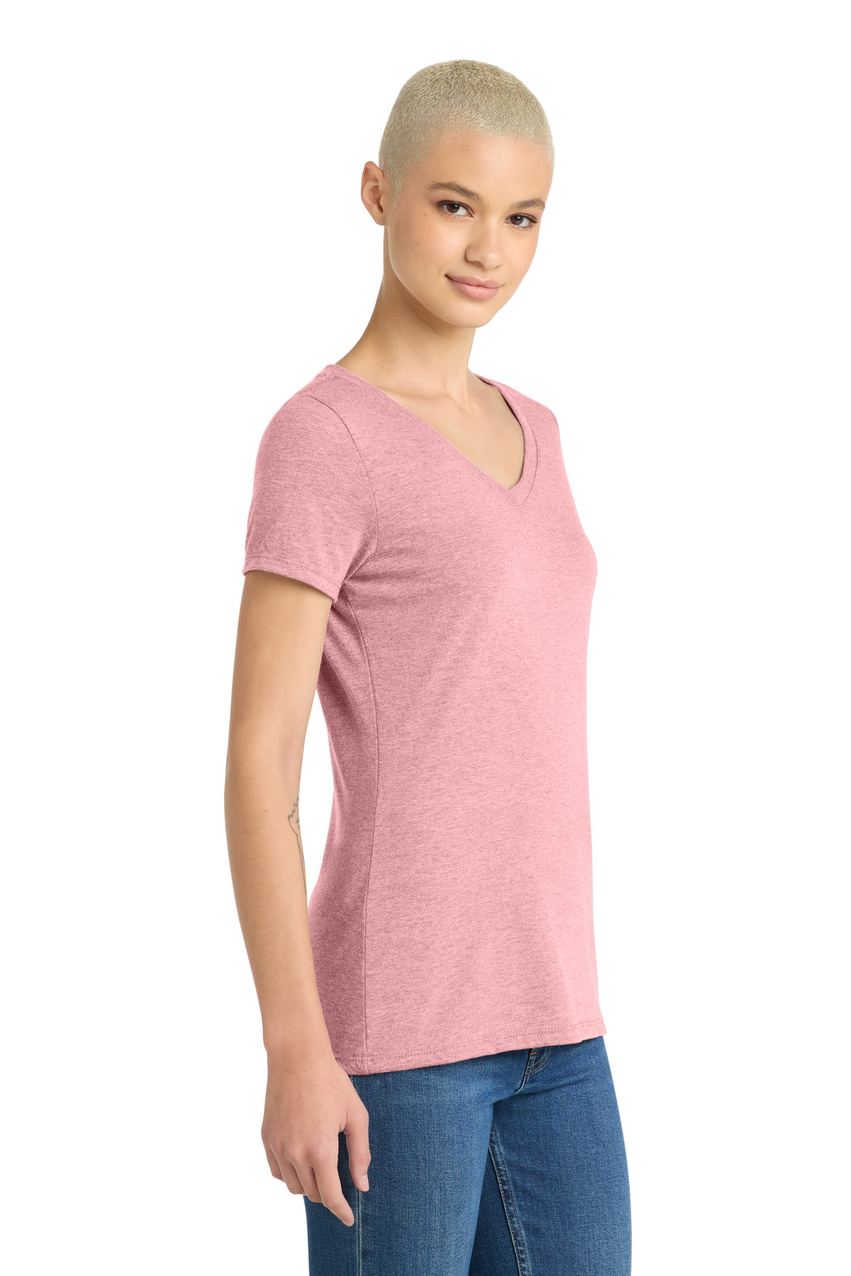 District Women's Perfect Tri V-Neck Tee. DM1350L 183