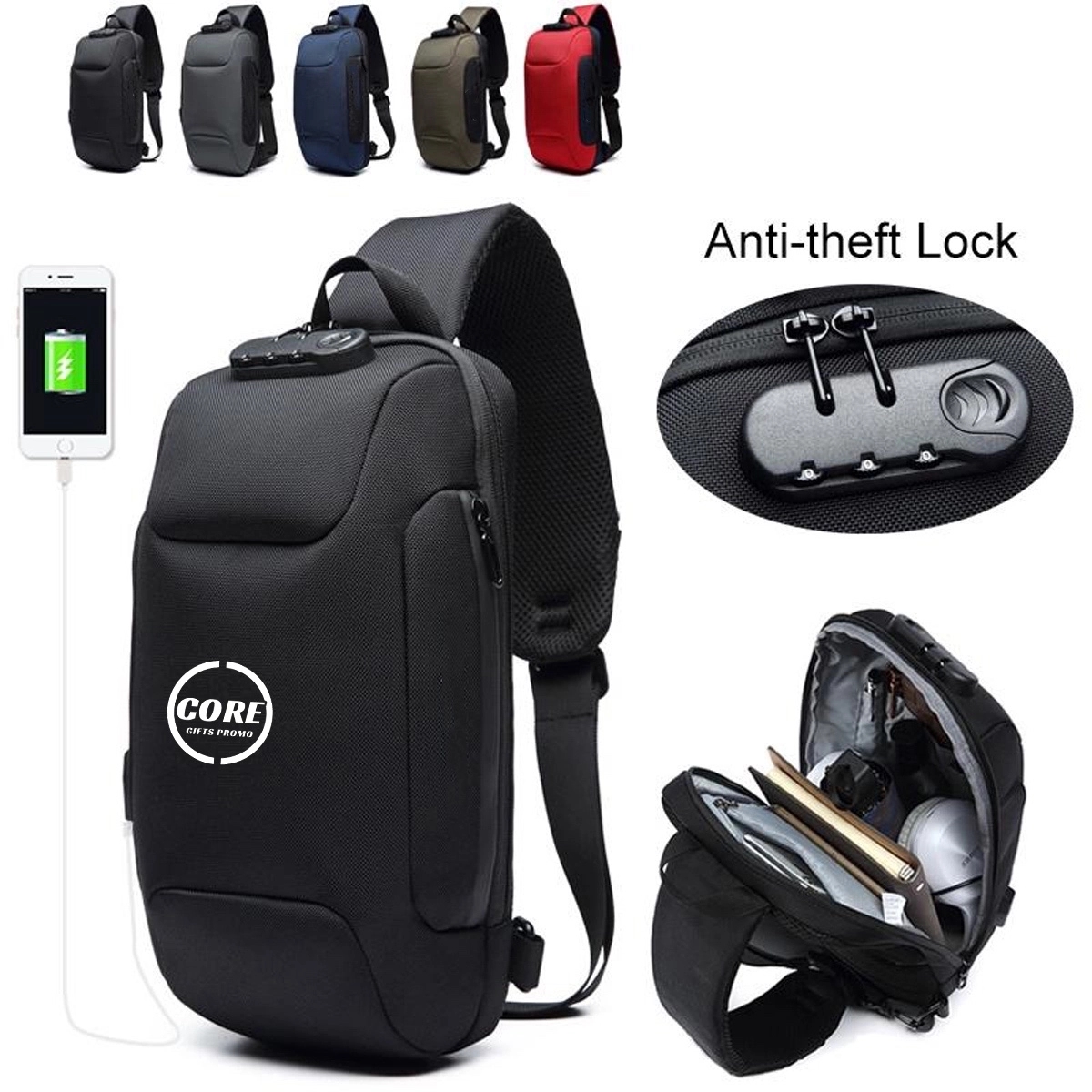 Anti Theft Usb Recharging Sling Crossbody Backpack 2