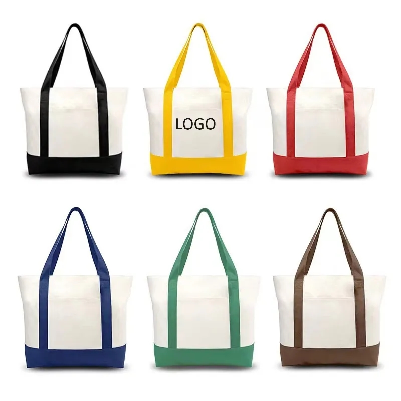 Custom Two-tone  Canvas Tote Bag 1