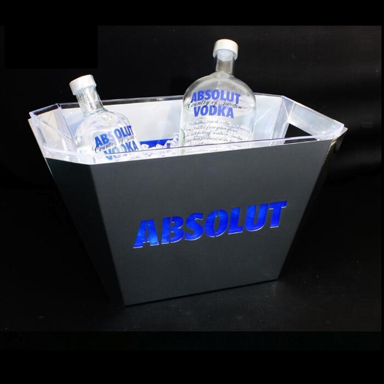 12L High-capacity Acrylic LED Lighted Ice Bucket / Handling Hole 7