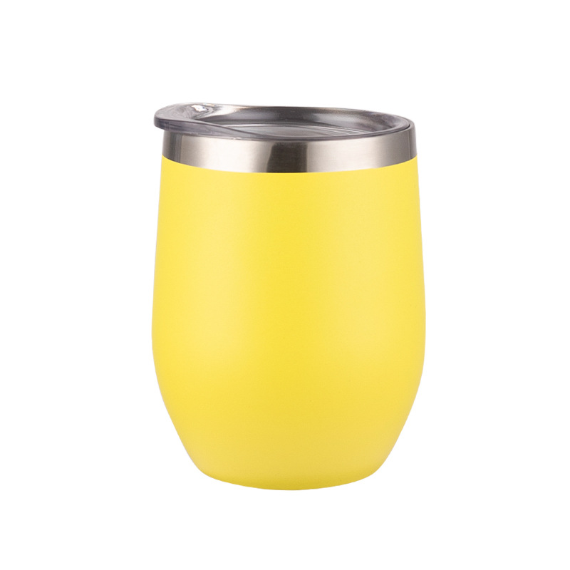 12 OZ Wine Stainless Steel Stemless Double Wall Vacuum Glasses Thermal Tumbler/ Straw Holes 8
