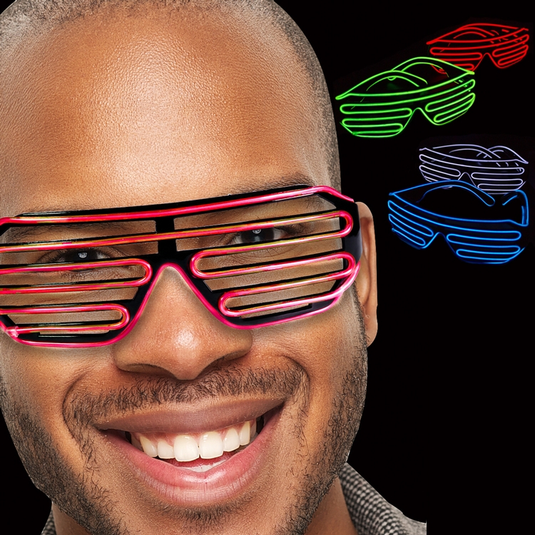 LED Slotted EL Sunglasses - Variety of Colors 4
