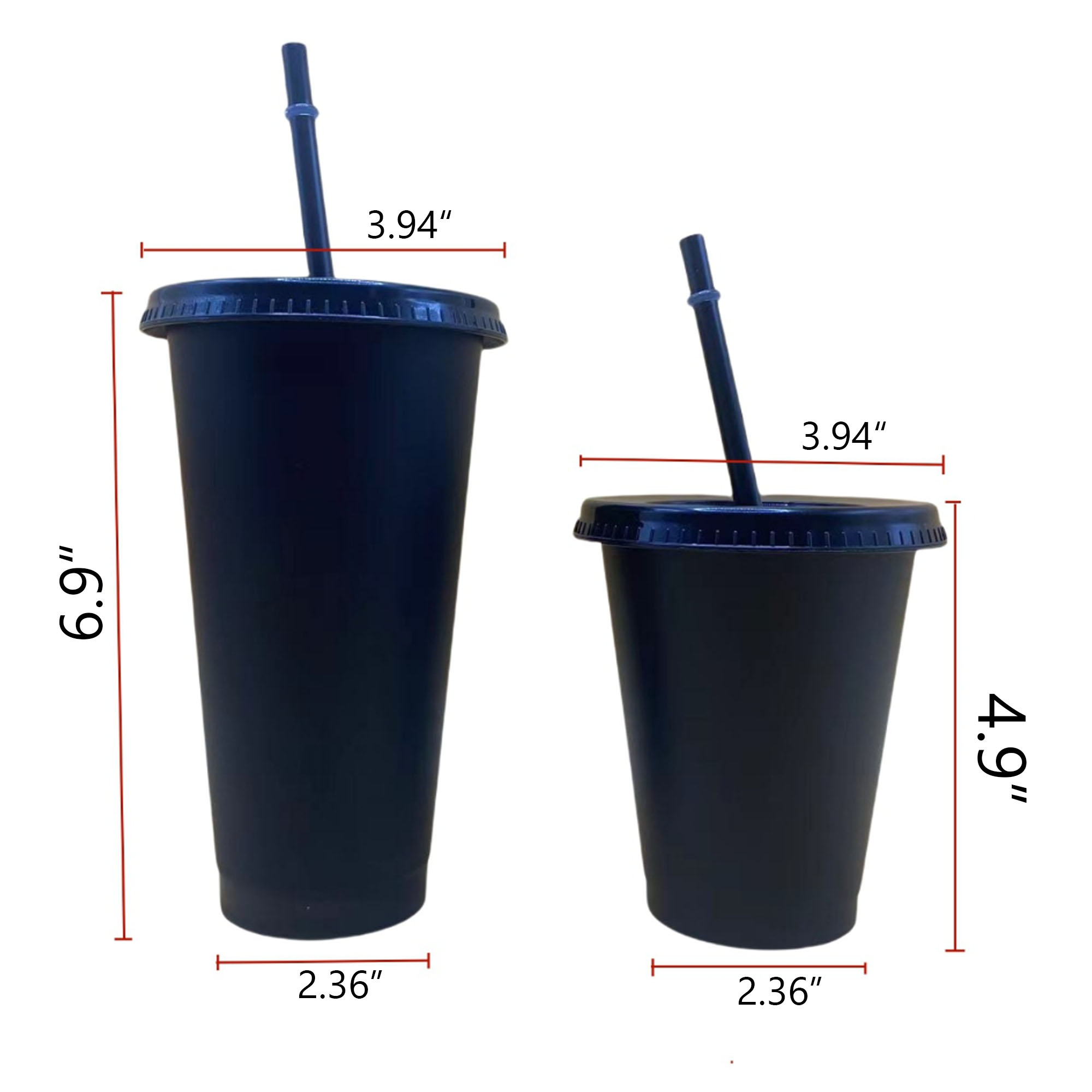 MOQ300 Pure Black Plastic Water Cup 3