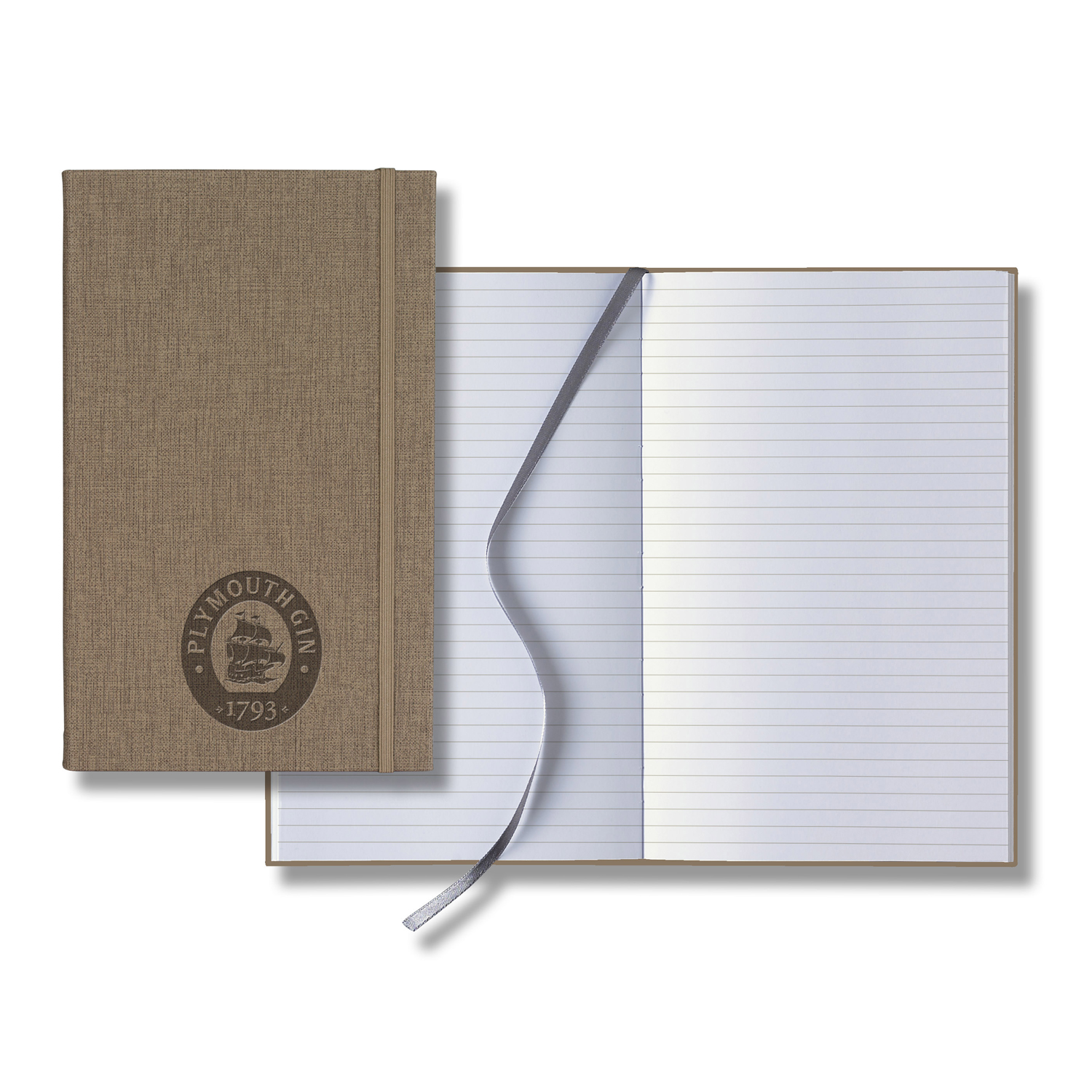Castelli Linen Banded Medio Lined White Page Journal 10