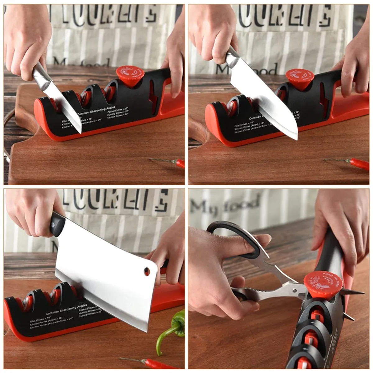 4-in-1 Manual Knife Sharpener with Adjustable Angle Knob 5