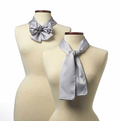 Light Gray Polyester Satin Scarf - 8"x45" 2
