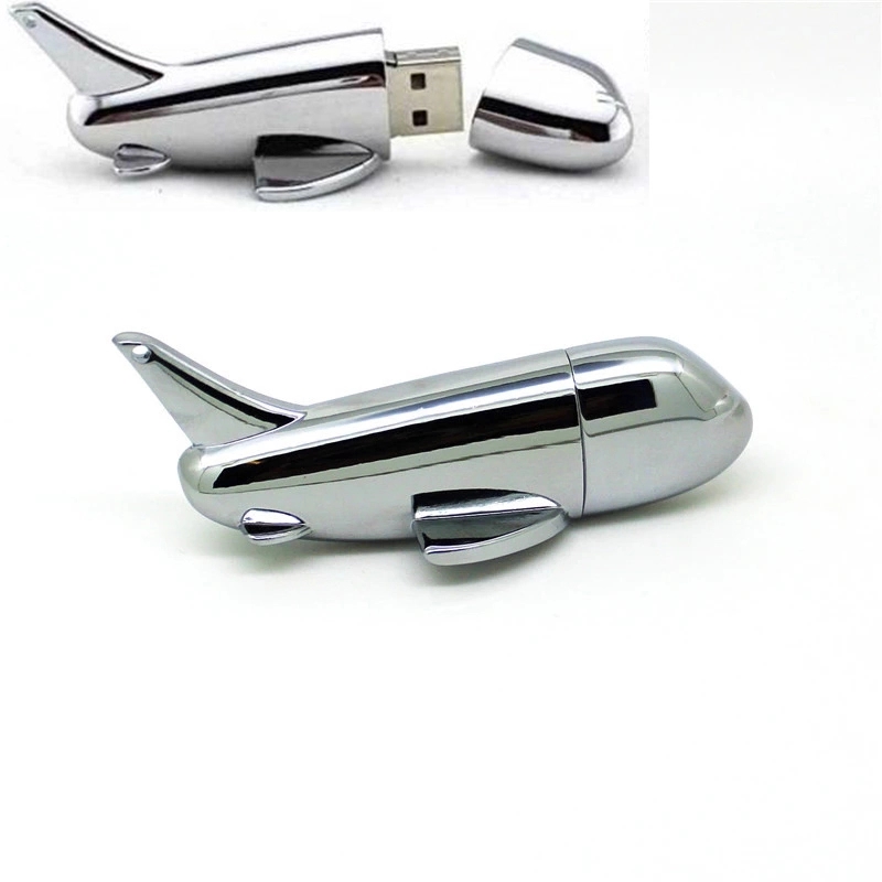 Silver Airplane Shaped USB Flash Drive 1