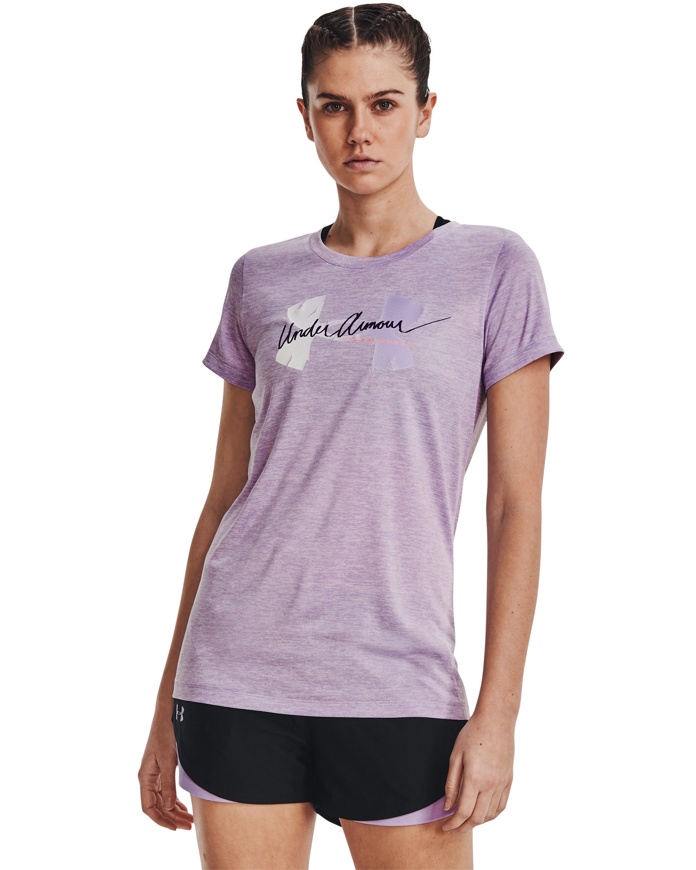 Women's UA Tech Twist Script Logo Short Sleeve 6